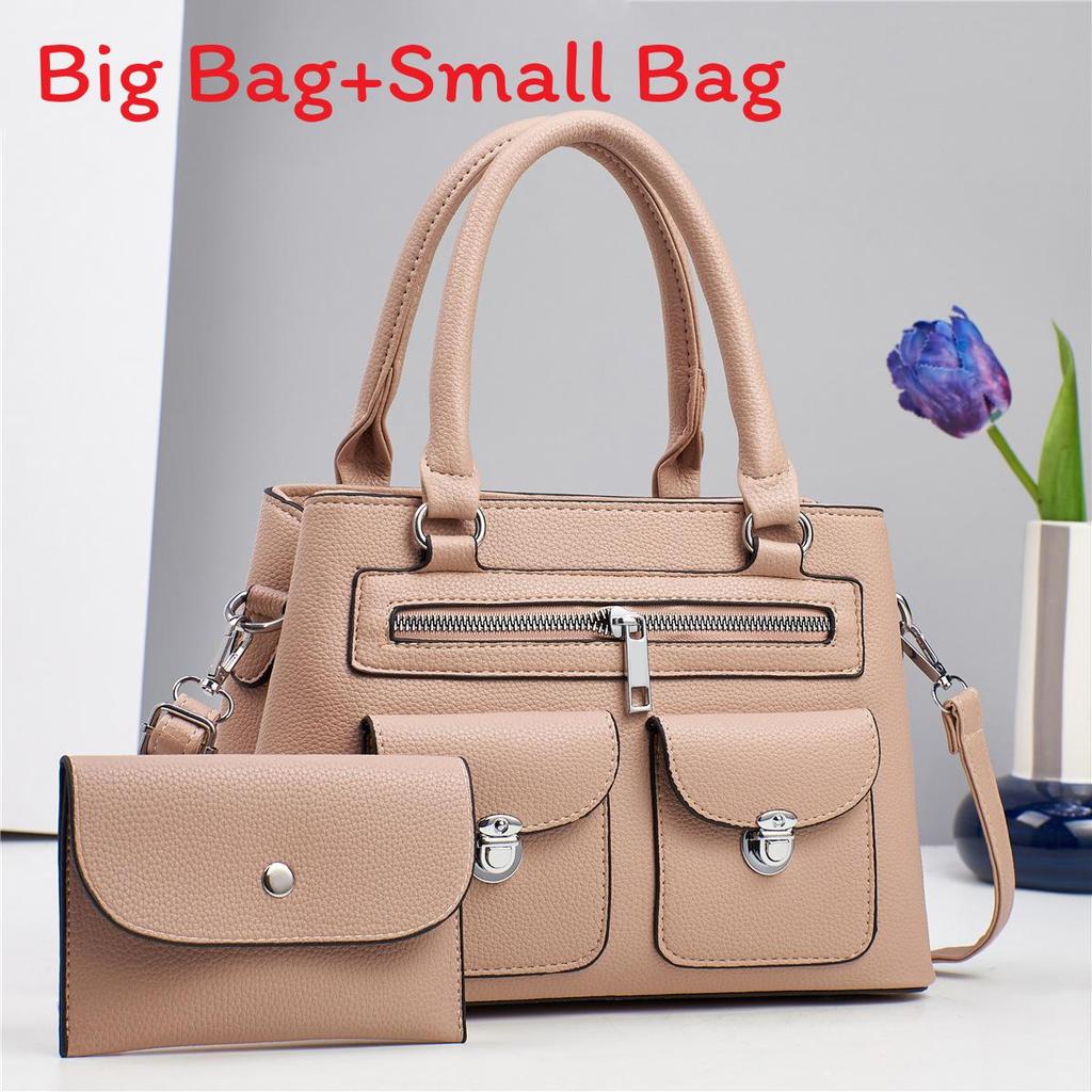 Simple Style Large Capacity Pu Tote Bag With Inner Pockets For Women