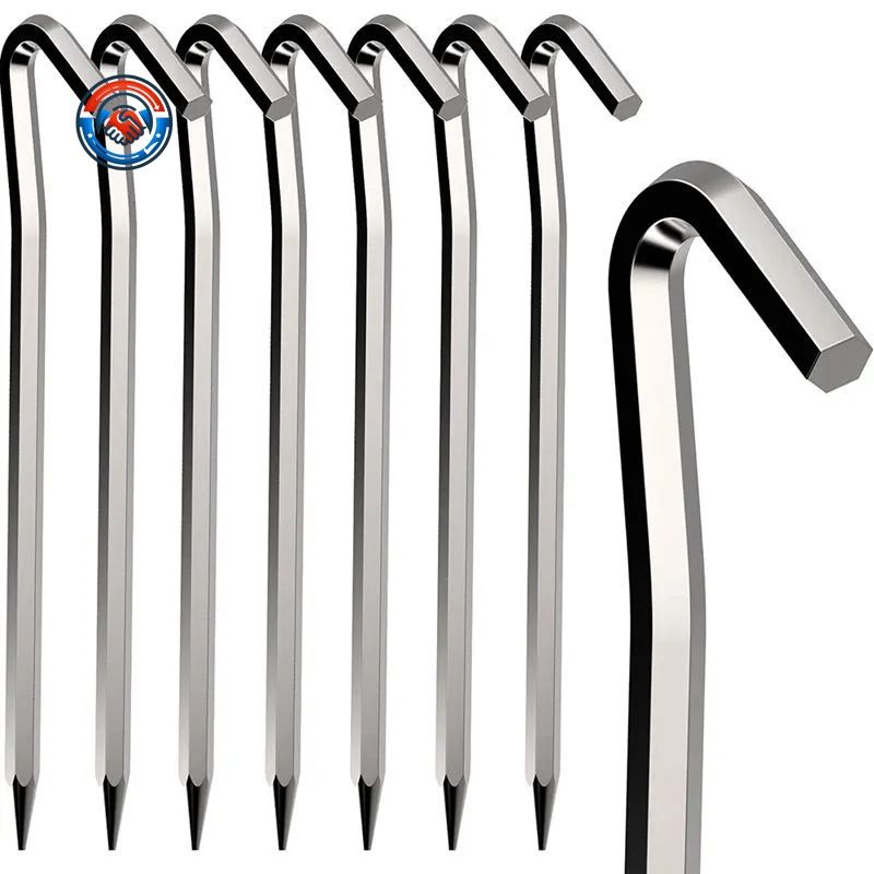 

Аксессуары для палатки для кемпинга на открытом воздухе, Изогнутый крюк, Колышек для кемпинга 6 мм x 18 см One Size