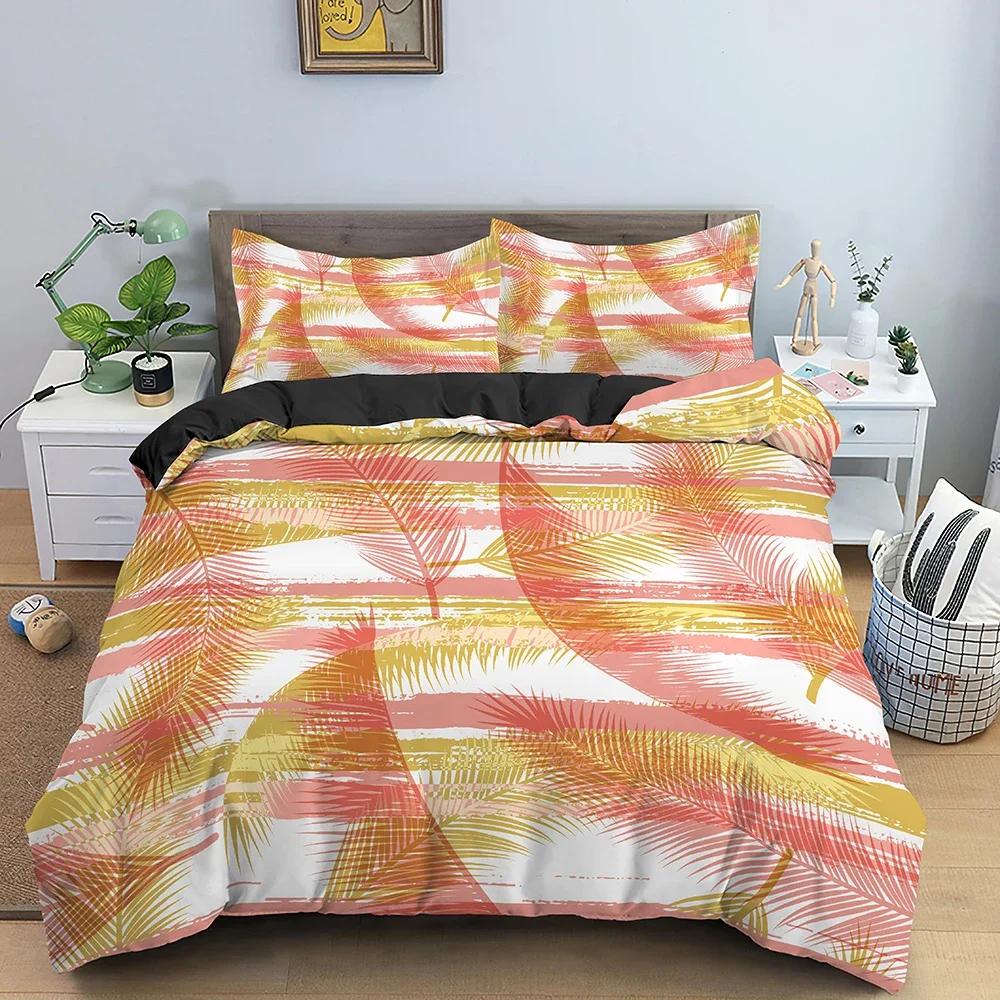 Feathers Pattern Comfortable Duvet Quilt Cover Pillowcase Bedding Set Children Bedroom Decoration Home Textile