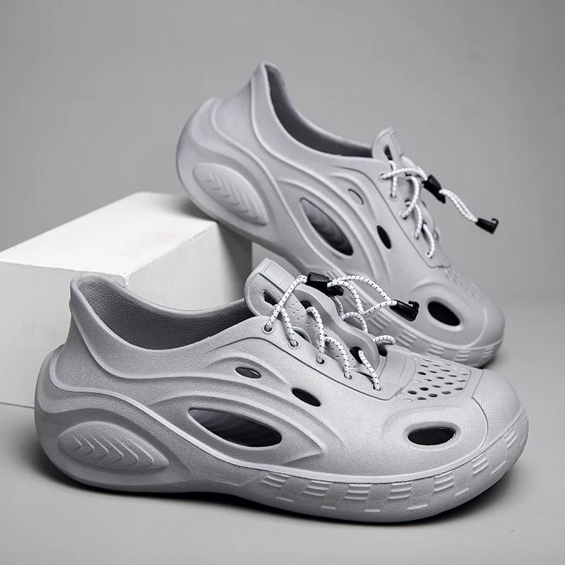 2025 New Men's Summer Solid-color Fashionable and Trendy Thick-soled Clogs for Outer Wear Mens Shoes Sandals Sandals Men