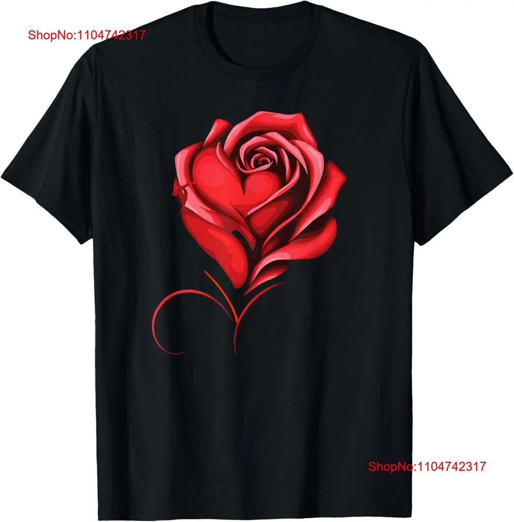Love Deep Red Heart Rose Flower Art T Shirt vintage Washed Top For Everyday Wear graphic Casual Stretched homme Stylish Unisex
