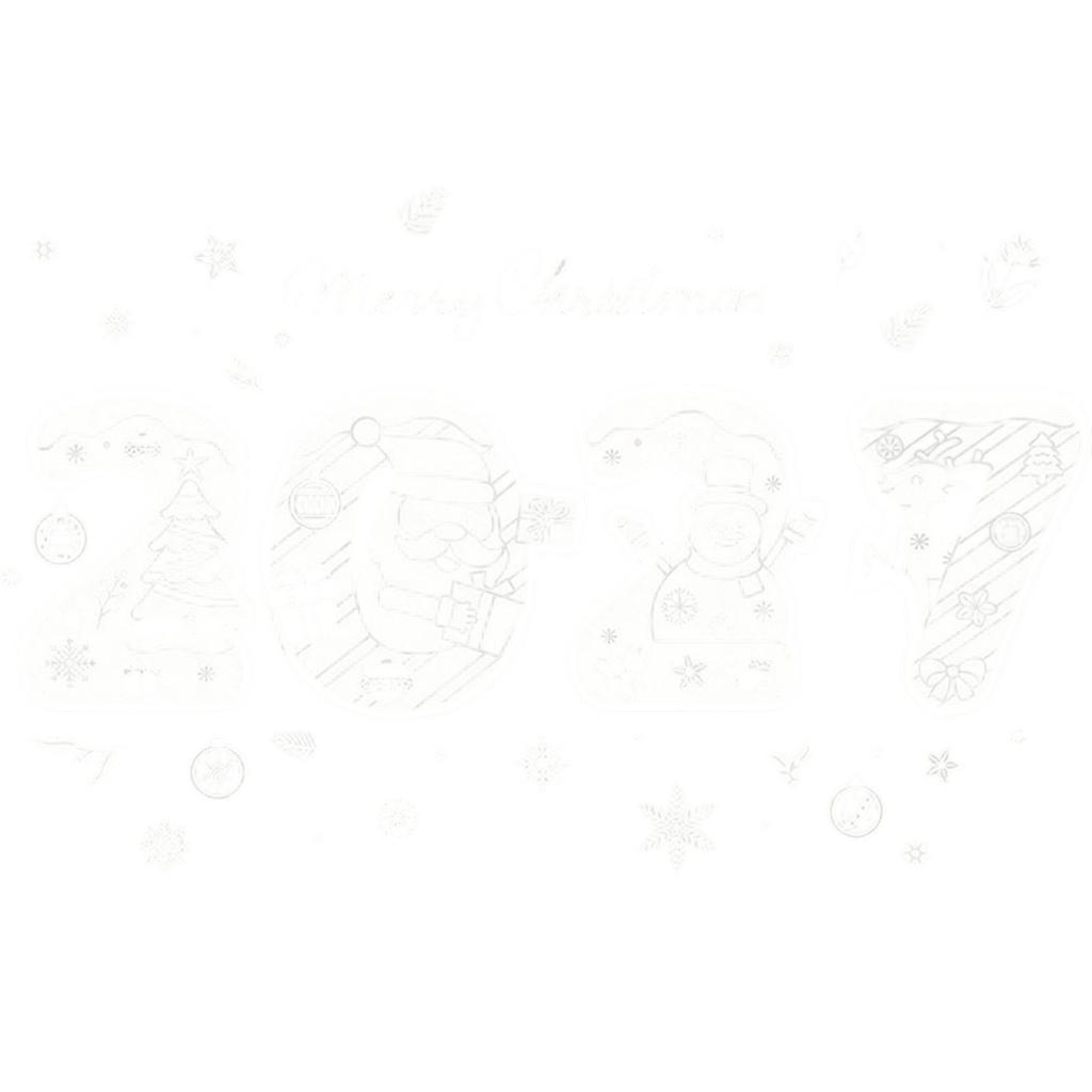2027 Christmas Window Decals for Glass Doors Static Cling Stickers for Storefront Holiday Window Decor
