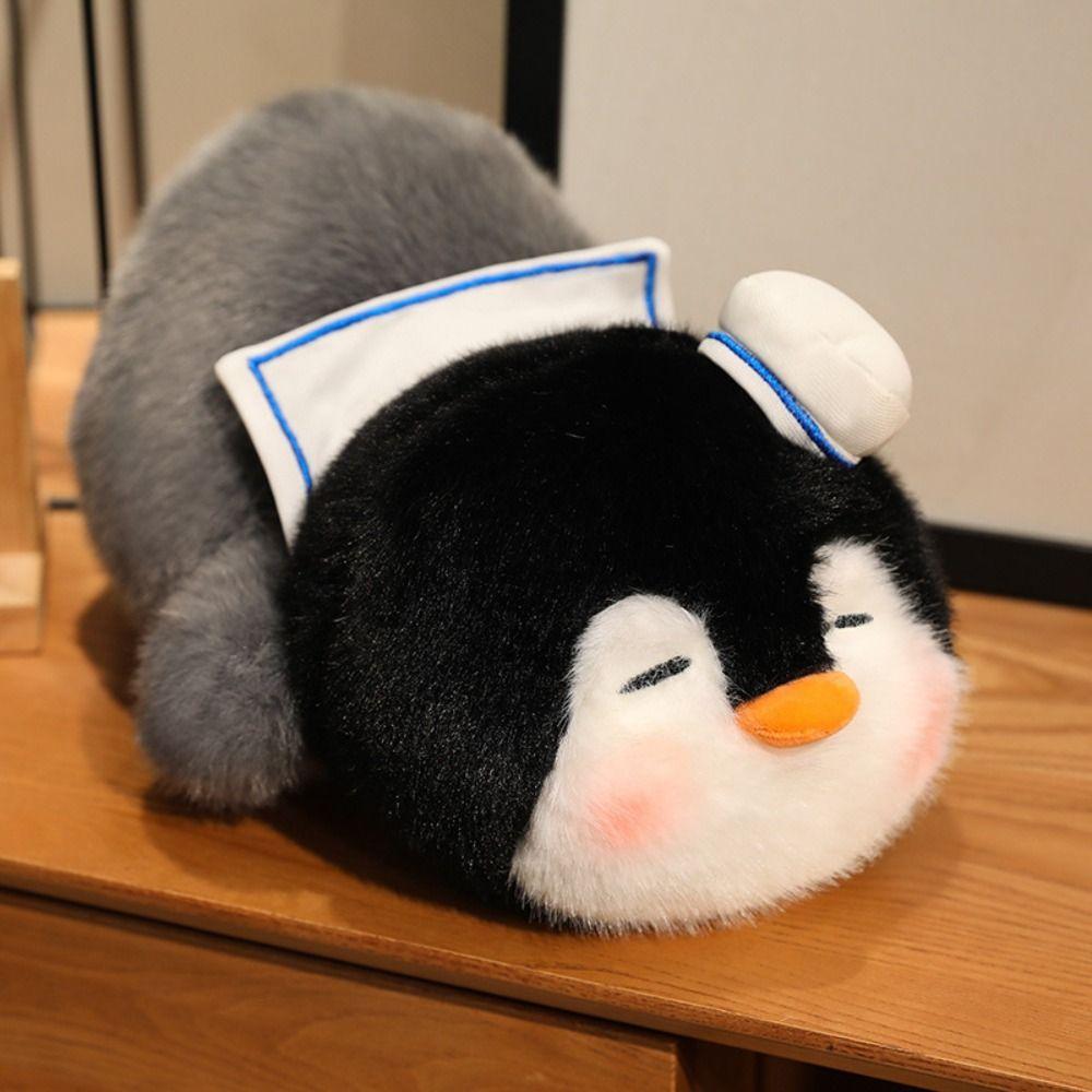 Soft Penguin Cosplay Navy Plush Doll Fluffy Stuffed Animal Penguin Toy  Home Decor