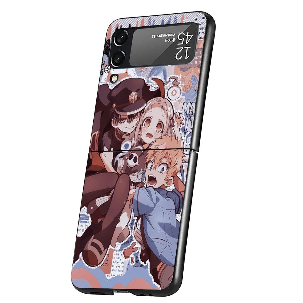 Anime Toilet Bound Hanako Kun Cover Phone Case For Samsung Galaxy Z Flip 7 6 5 4 3 5G Flip7 Flip6 Flip5 Flip4 Flip3 Black Fundas