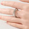 Classic Inlaid White CZ Women's Ring Vintage Two Color Geometry Daily Wear Party Jewelry Anniversary Gift