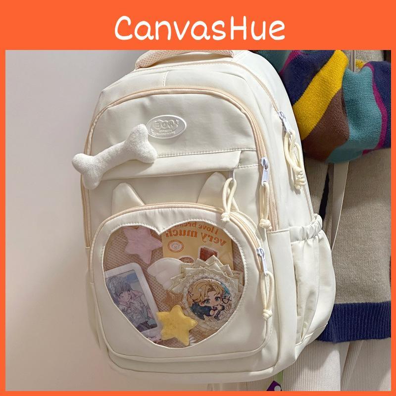 Shoulder Bag Large Capacity Solid Color Backpack Unisex School Travel Student