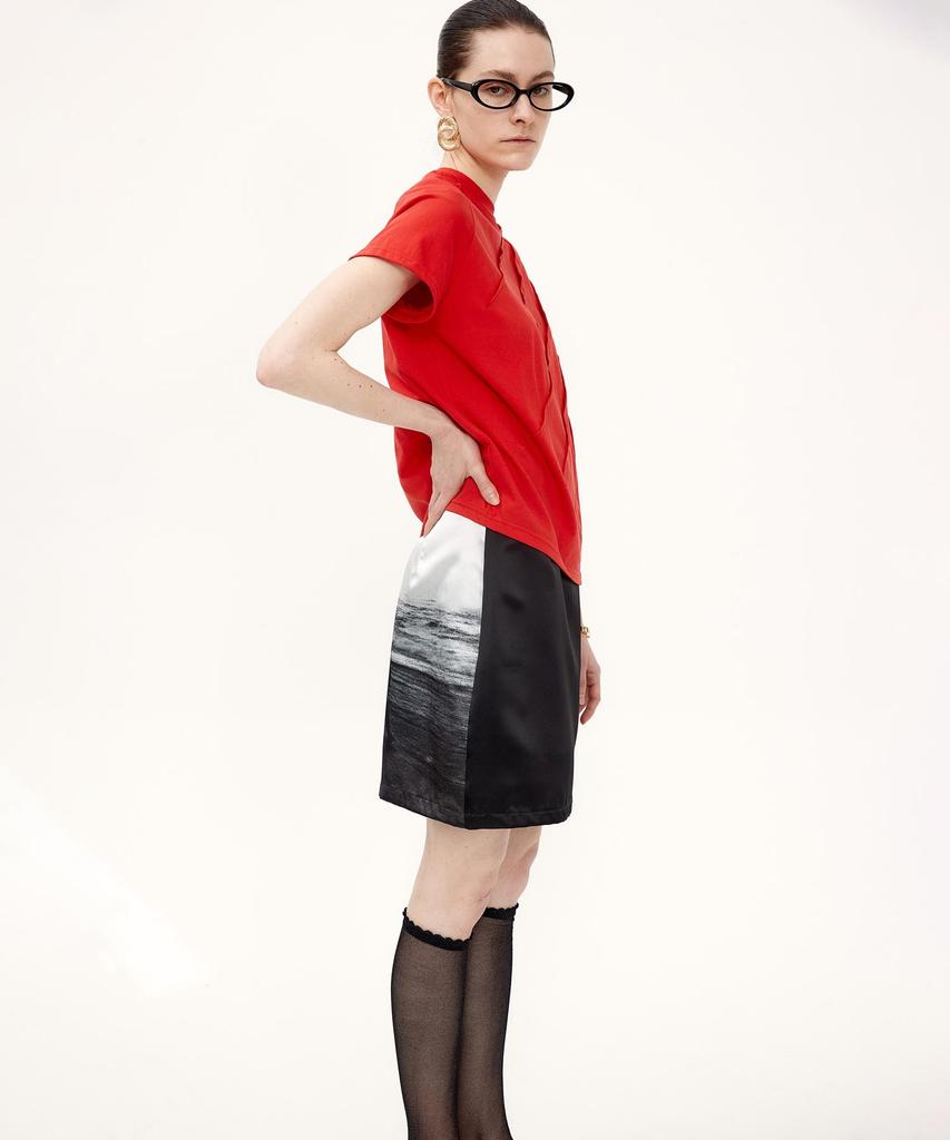 Kime Printed Mini Skirt (Black)
