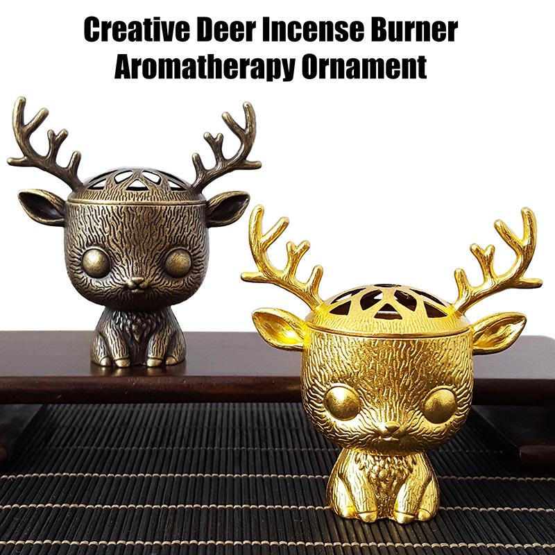 Creative Nordic Reindeer Incense Burner Alloy Incense Burner Auspicious Cloud Incense Burner Home Indoor Aromatherapy Ornament
