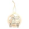 Hanging Wooden Christmas Scene with Santa Claus Design 10.5 X 11.5 Cm