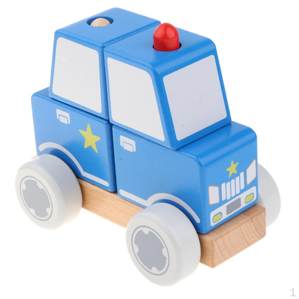 Vehicle Car Wooden toys Kids Early Learning Educational Gifts Police Car