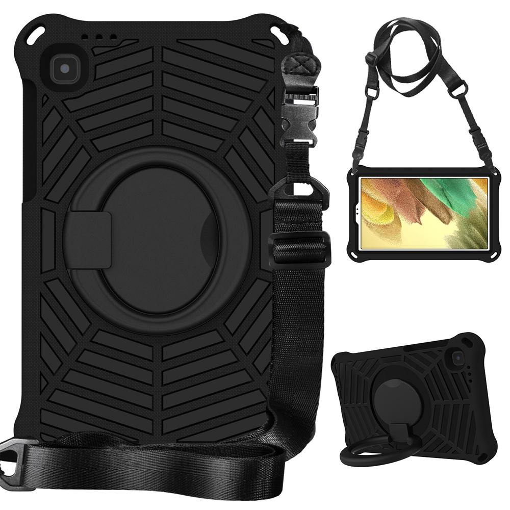 

Для Samsung Galaxy Tab A7 Lite 8.7 2021 SM-T220 SM-T225 чехол EVA Kids Safe Pull Ring противоударный плечевой ремень подставка чехол для планшета T220 / T225 чёрный