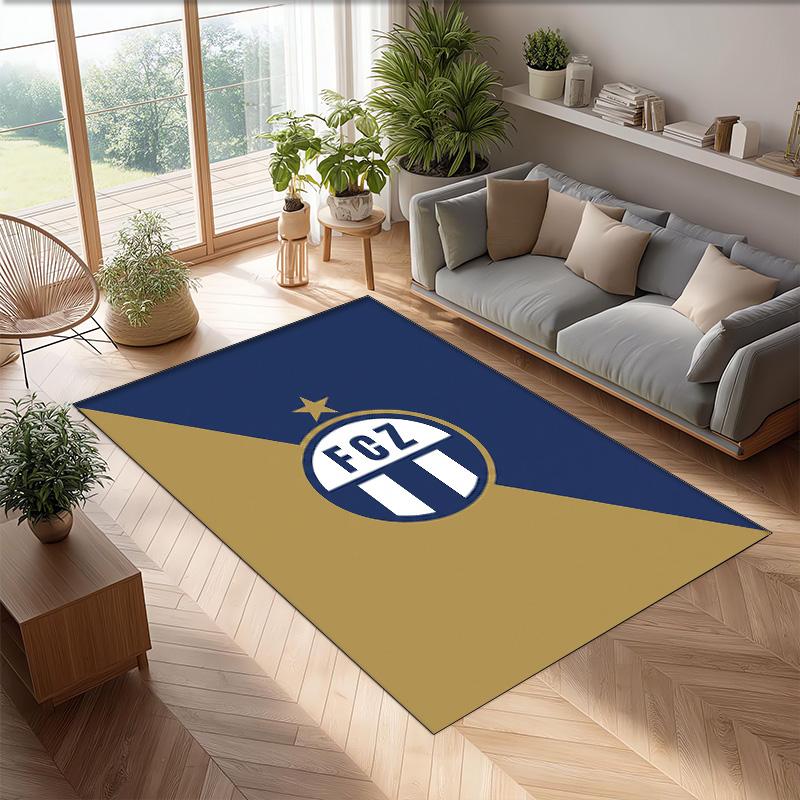 Tappeto Morbido Area Rug con Motivo Calcio FC Zürich Antiscivolo Tappeto per Pavimento Interno Tappetino Decorazione Sportiva per Camera da Letto