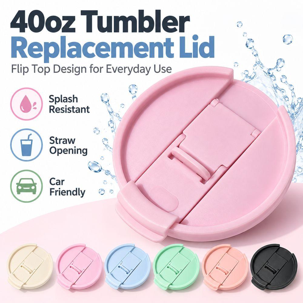 Splash Resistant Tumbler Lid Flip Top Closure Tumbler Replacement Cover for 40 OZ Stanley Cup