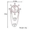 Retro Japanese & Korean Nautical Brooch with Chain Tassel, Anchor & Rudder Design for Men & Women