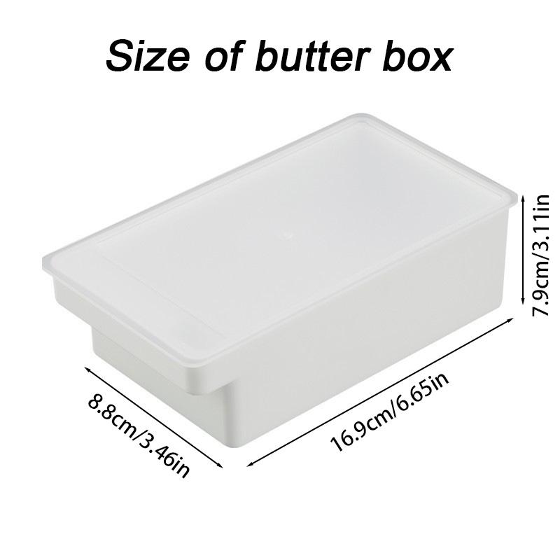 Butter Keeper with Measuring Cutter - Cheese Storage Container for Refrigerator, Airtight Food Saver Box