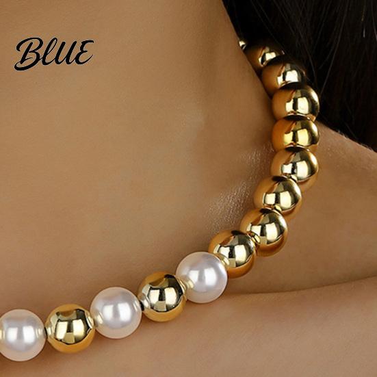 Necklace for Collarbone 1 Set Imitation Pearl Bracelet Retro Punk