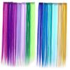 Hair Extensions Ombre Rainbow Color Strips Hairpieces Hair Clip Long Straight Hair Synthetic Hair