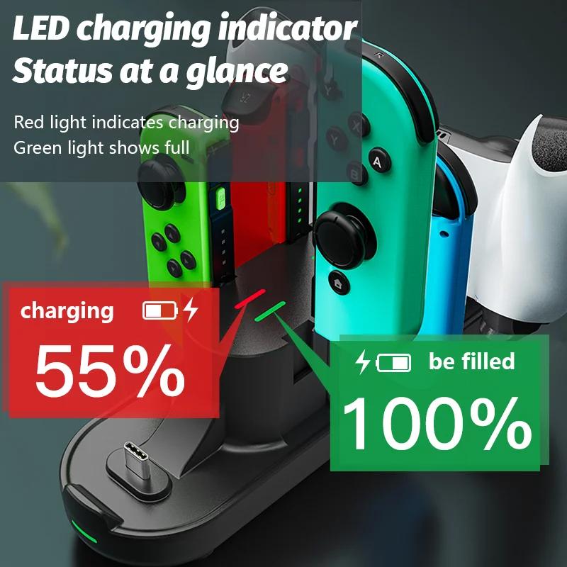 6 In 1 USB Type C Universal Controller Charging Dock Station for PS5 Xbox Series X for Nintendo Switch Game Controller Accessories