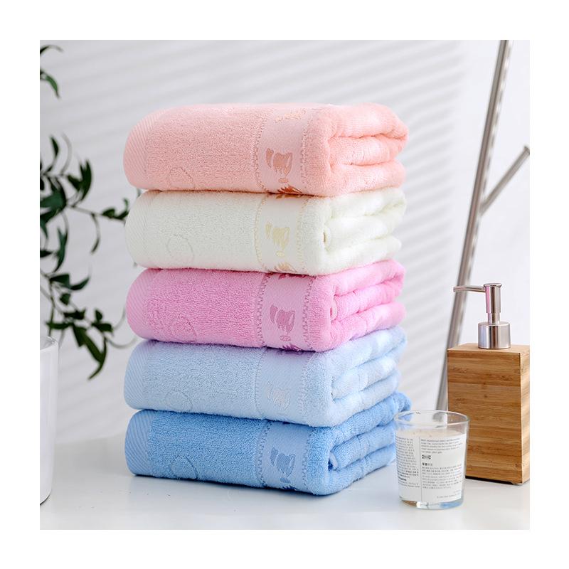 Solid Color Thickened Adult Face Wash Cotton Towel Super Soft Absorbent Cleansing