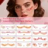 Waterproof Cheek Temporary Stickers Lips Love Face Stickers Valentine's Day Tattoo  Cartoon
