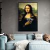 Da Vinci Berühmte Kunst Leinwand Malerei Lustige Mona Lisa Poster und Drucke Wand Kunst Bild für Wohnzimmer Hause Dekoration Cuadros