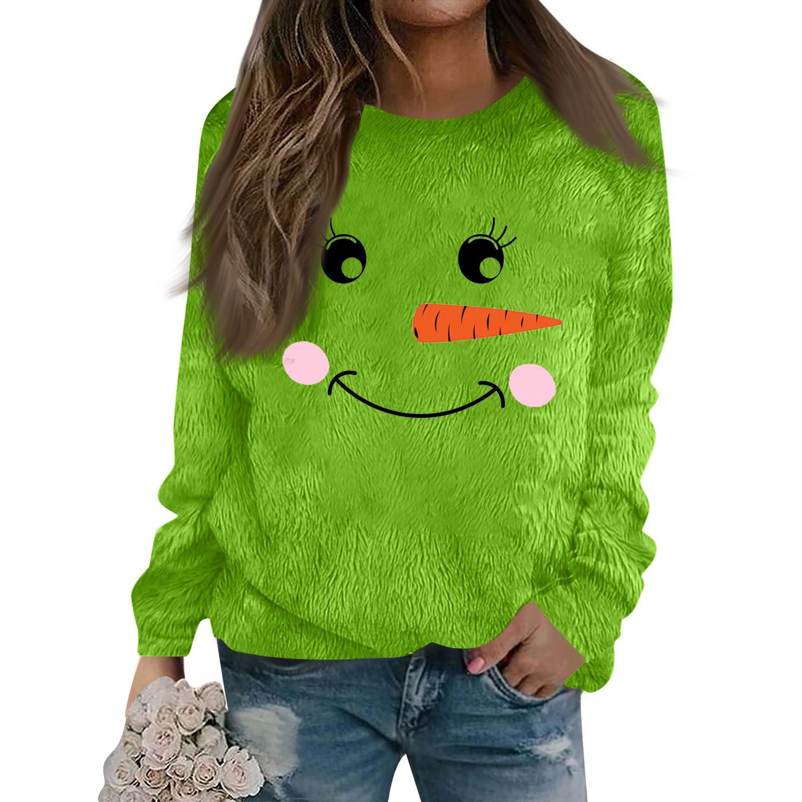 

Женская модная повседневная фланелевая толстовка с длинным рукавом и рождественским принтом XXL розовый