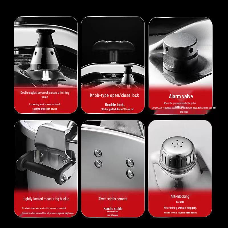 Explosion-Proof Stainless Steel Commercial Pressure Cooker and Wok