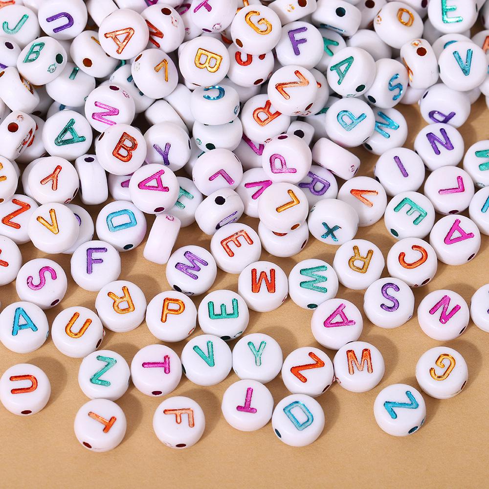 Acrylic Letter Beads for Kids' Jewelry Making – Educational DIY Beading Accessories