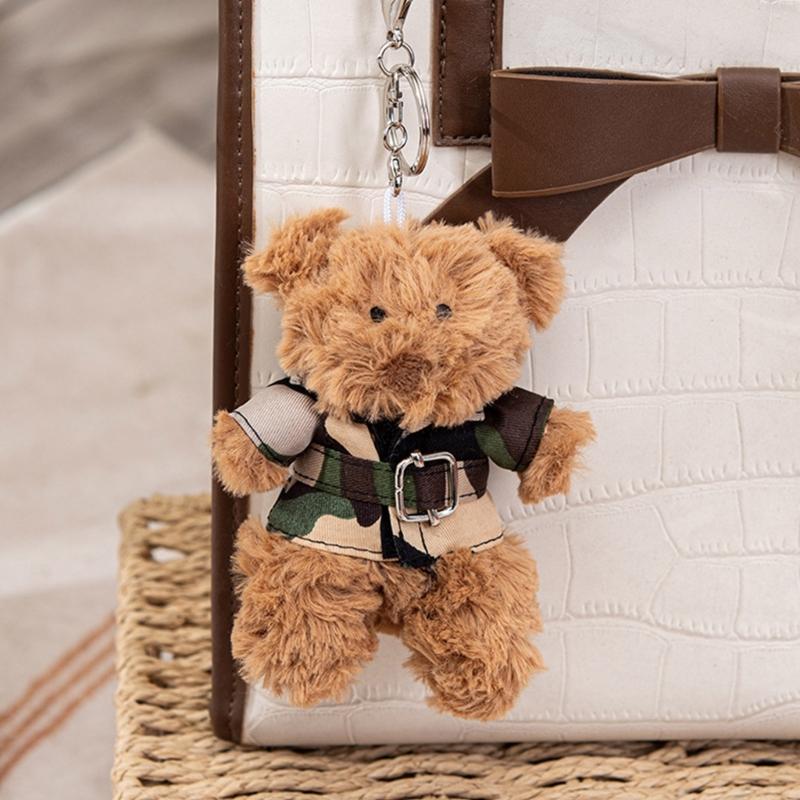 Niedlicher Mini Bär Schlüsselanhänger Weicher Schlüsselanhänger Anhänger Zarte Taschenanhänger Cartoon Bärenpuppen Geschenk für Frauen Kinder und Erwachsene