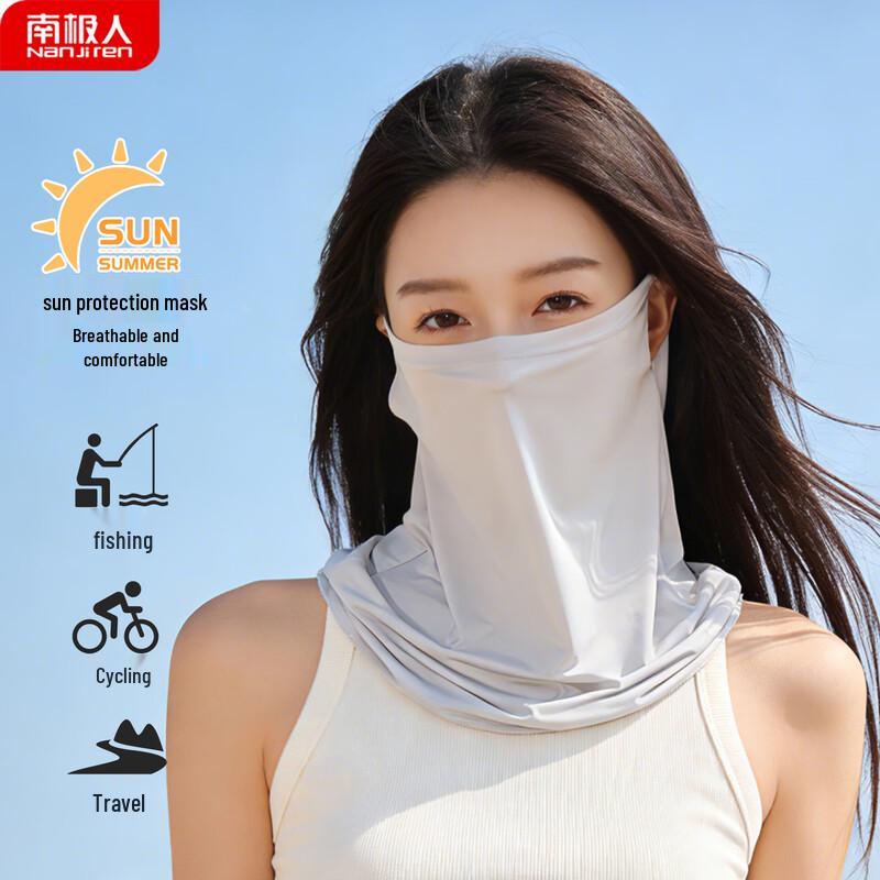 Nanjiren Women s Ice Silk Sun Protection Cycling Mask серый