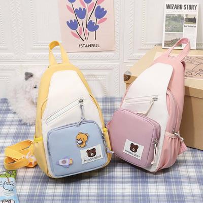 New Multi-functional Breast Bag Women's Hong Kong Style Fashion Satchel Large Capacity Student Ins Small Backpack Can Be Crossed On Both Shoulders