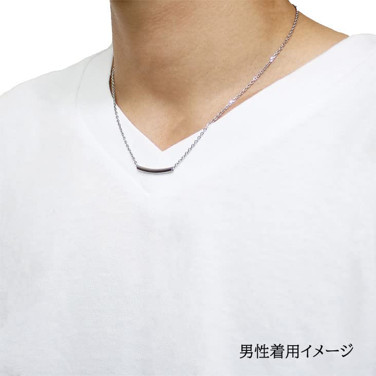 Jewel Tube Pair Necklace Set of 2 Stainless Steel 316L Couple Present Anniversary Christmas [Petit YU-NA] Men's Women's