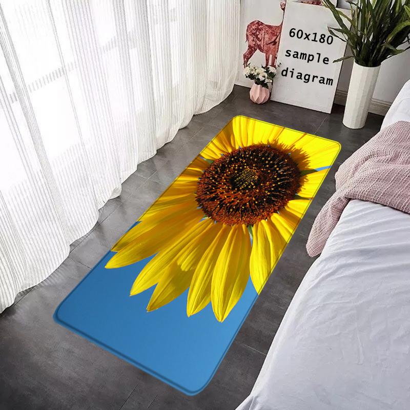 Door Mats Interior Foot Rug Sun Flower Welcome Floor Mat Rectangle Soft Hallway Carpet Kitchen Rugs Fluffy Home Decoration