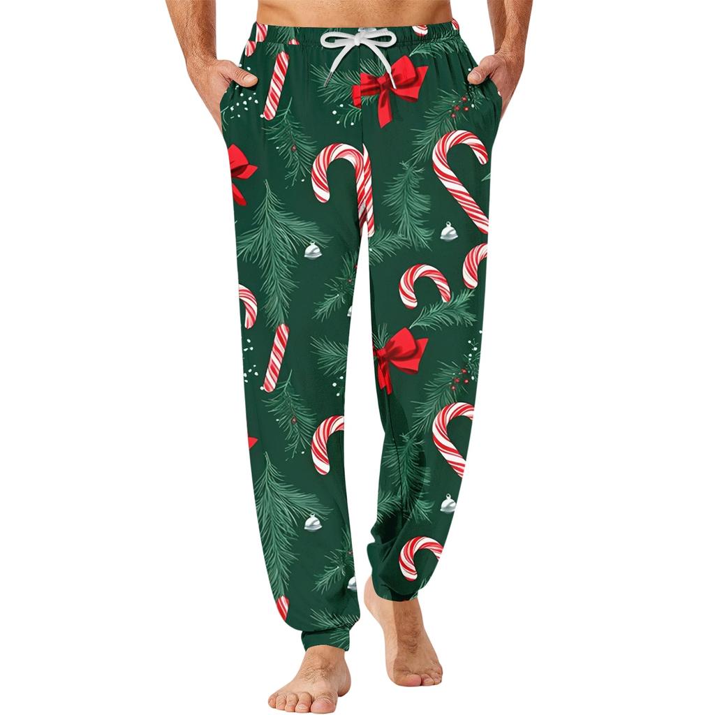 Men's Christmas Print Sleep Pants for Fall and Winter Comfort Wear