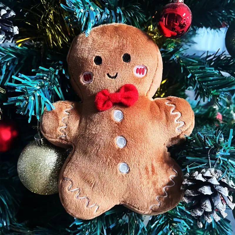 Adorable Gingerbread for Man Plush Toy Soft Light Brown Color Perfect for Christmas Party Decorations Covers Festive Home Gifts