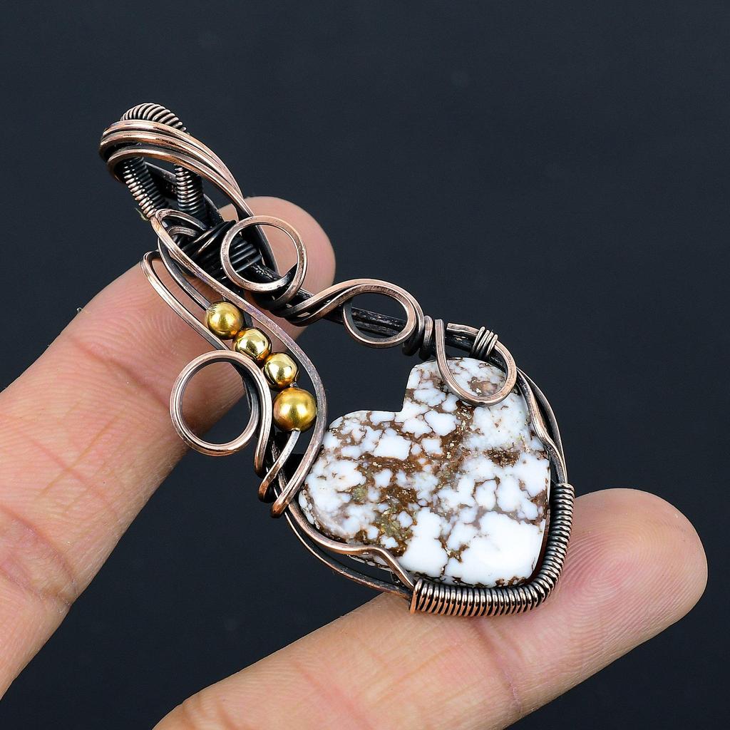 Wild Horse Pendant Gemstone Jewelry, 999 Copper Wire Wrapped Handmade Pendant, Latest Design Jewelry