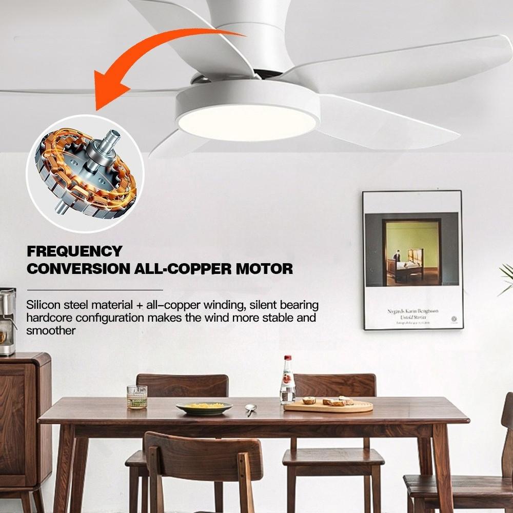 42" 52" Lamp Frequency Conversion Remote Control Ceiling Fan Light Balcony Fan Ceiling Fan With Light LED Full Spectrum Fan