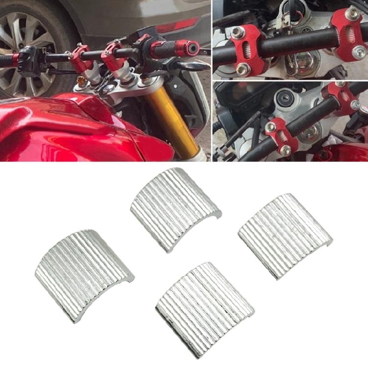 4pcs Conversion Shims Spacer 22mm 7/8Inch To 28mm 1-1/8Inch Handlebar Risers Clamp Shims Adapter Motorbike Metal Reducer