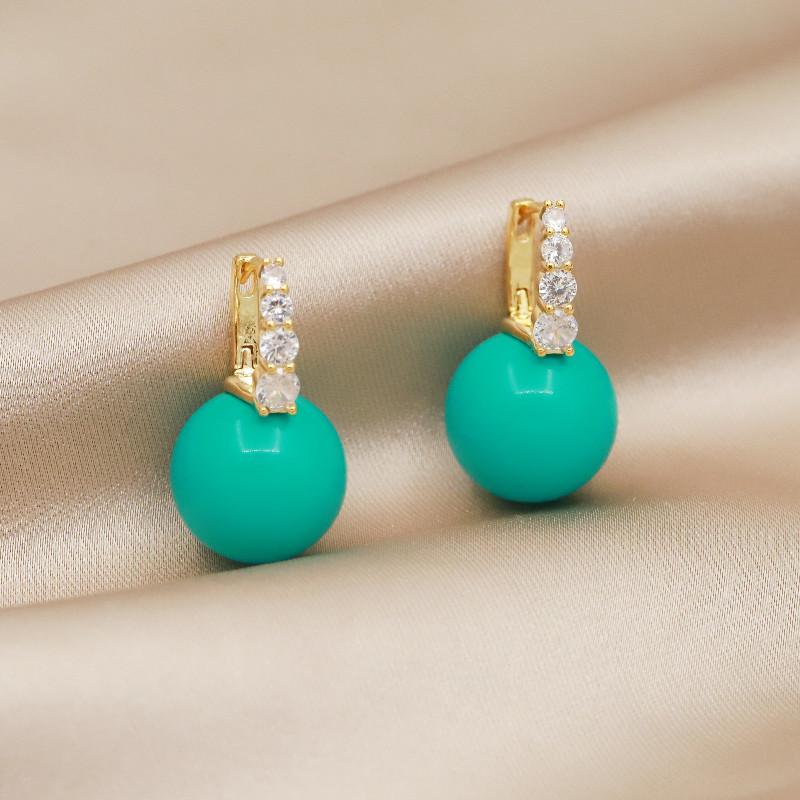 Exquisite Micro Inlaid Zircon Silver Needle Temperament High-end Feeling Pearl Ear Buckle Earrings for Women