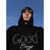Good Crazy Pearl Embroidery Niche Fashion Brand American Autumn and Winter Fleece-lined Loose Men's Couple Hoodie