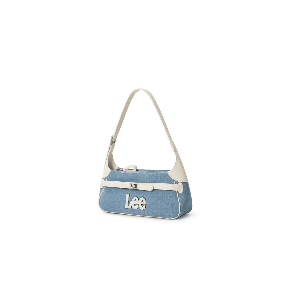 New Lee Fabric Shoulder Bag, Underarm Handbag Regular Women's Dark Blue & Brown/Light Blue & White LE250249M