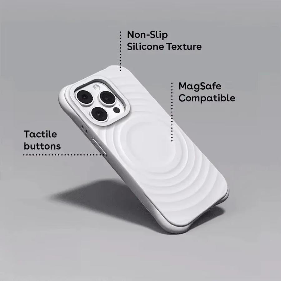 Wellenförmige Flüssigsilikon-Magnet-Handyhülle für MagSafe iPhone 17Air 14 15 16 17Pro Max 16Pro 17Pro Weiche stoßfeste Handyhülle