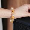 10Mm Premium Natural White Crystal Citrine Design Contrast Color Bracelet Bracelet