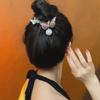 Elegant Rhinestone Butterfly Bun Hair Clip with Inverted Comb for Women