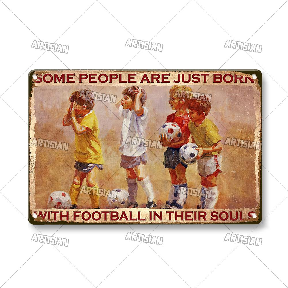 Artisian Football Metal Sign Sport Retro Tin Poster Vintage Decorative Plate Wall Decor Garage Bar Pub Club Hotel Cafe Kitchen
