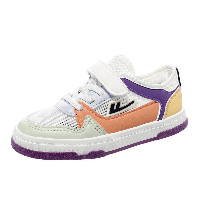 Warrior Fashion Versatile Trendy Classic Sports Casual Low-Top Kids Skate Shoes Kids Sneaker White Purple WZTH-079512
