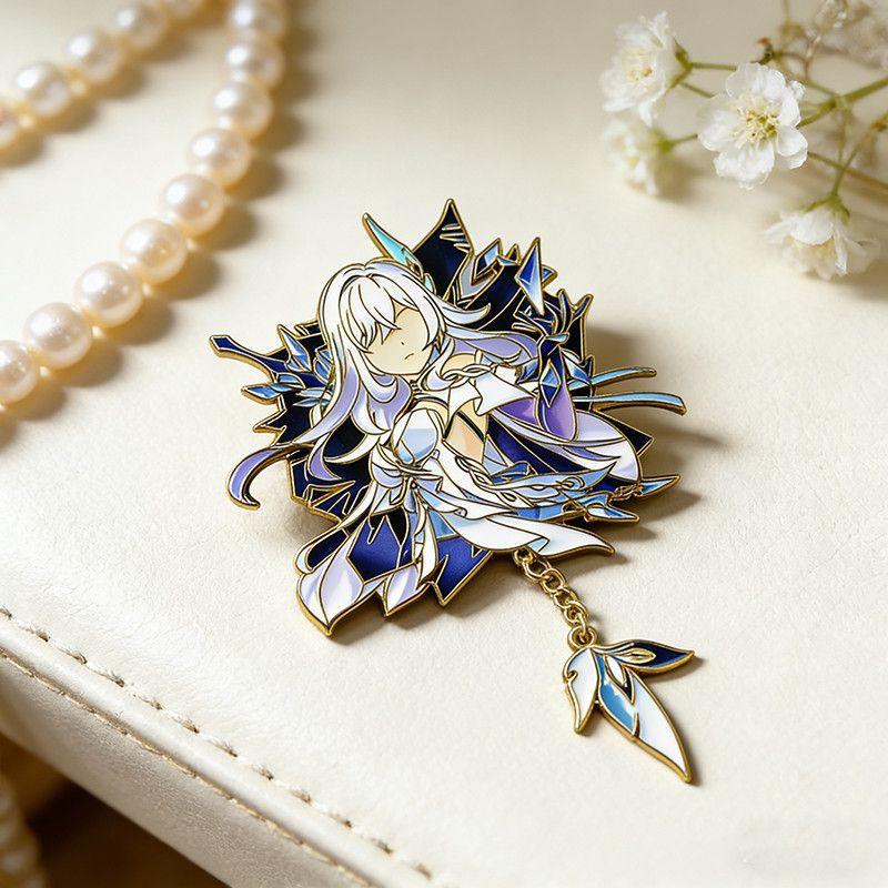 Game Skirk Cosplay Brooch Unisex Alloy Enamel Badge Lapel Pins Bag Costume Ornament Decoration Accessories Prop