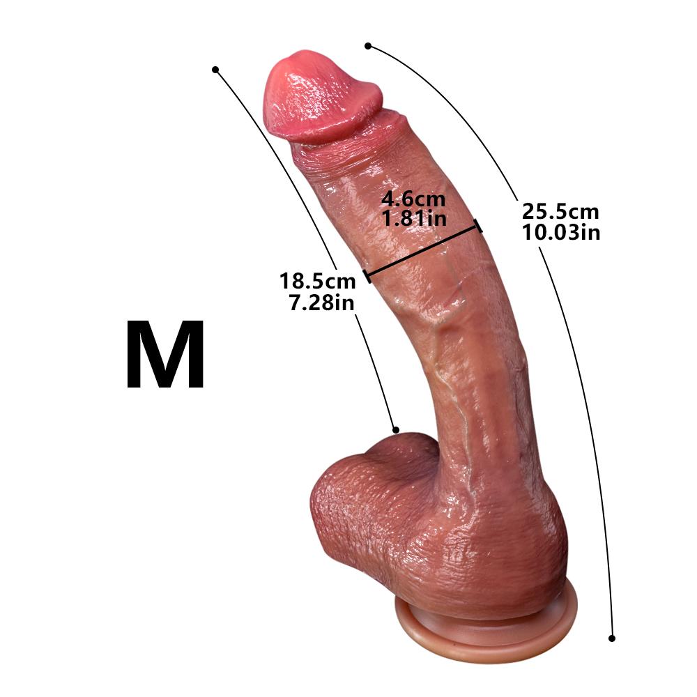 Dildo-XXL 33cm Realistic Soft Liquid Silicone Dildo with Veins,5 Sizes Super Huge Thick Phallus for Women&Men,Strong Suction Cup,Flexible G-Spot Toy