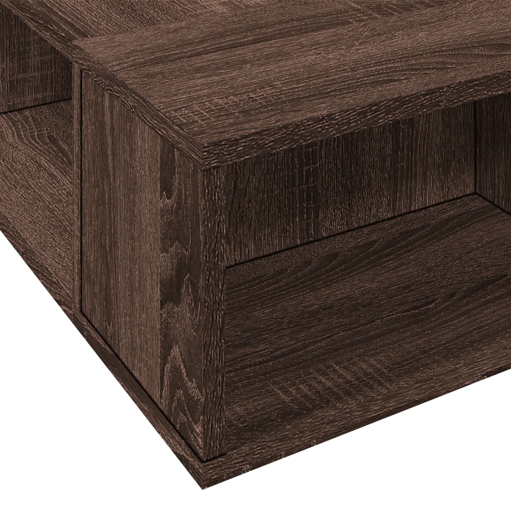 Bed Frame In Brown Oak Look 100x200 Cm Engineered Wood