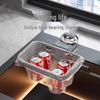 Suction Cup Kitchen Sink Drain Rack - Punch-Free, Foldable, Multifunctional Dishwashing & Storage Basket.